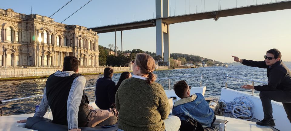 Istanbul: Bosphorus Sunset Cruise on Yacht with Live Guide - Food and drinks aboard: canapés, mint lemonade, and fruit that keeps you happy