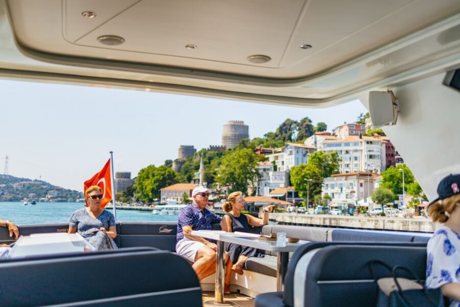 Istanbul: Bosphorus Yacht Cruise with Stopover on Asian Side - Rumeli Fortress and the European shore’s strong, defensive look