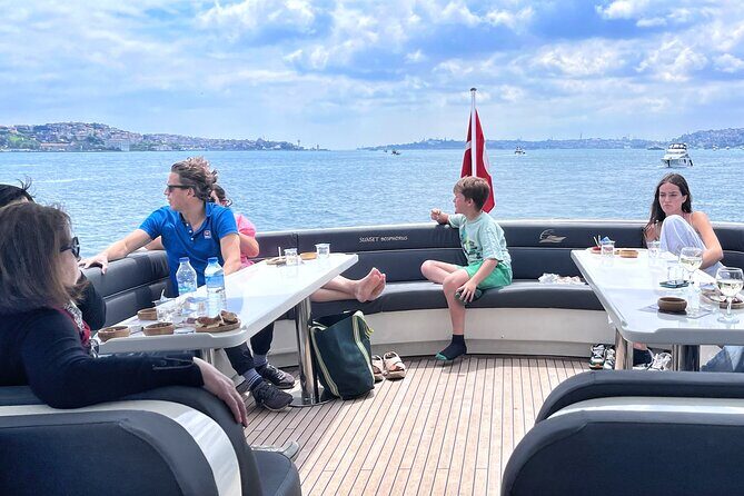 Luxury Bosphorus Yacht Tour – Asian Side Stop & Exploration - Golden Horn side sights: Galata Bridge, Yeni Cami, Spice Bazaar area, and Galata Tower